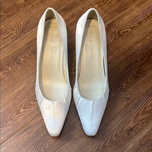 Chic White Satin Heels